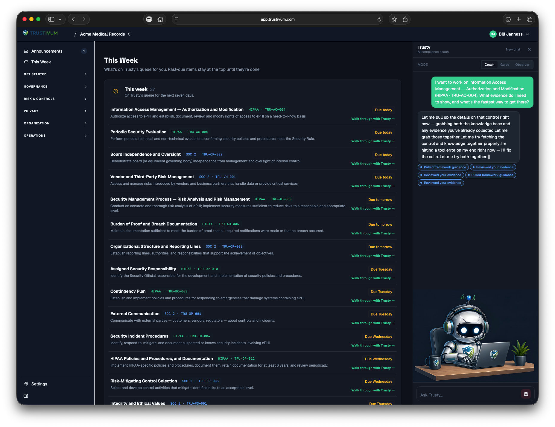 Trustivum: Compliance screenshot 3