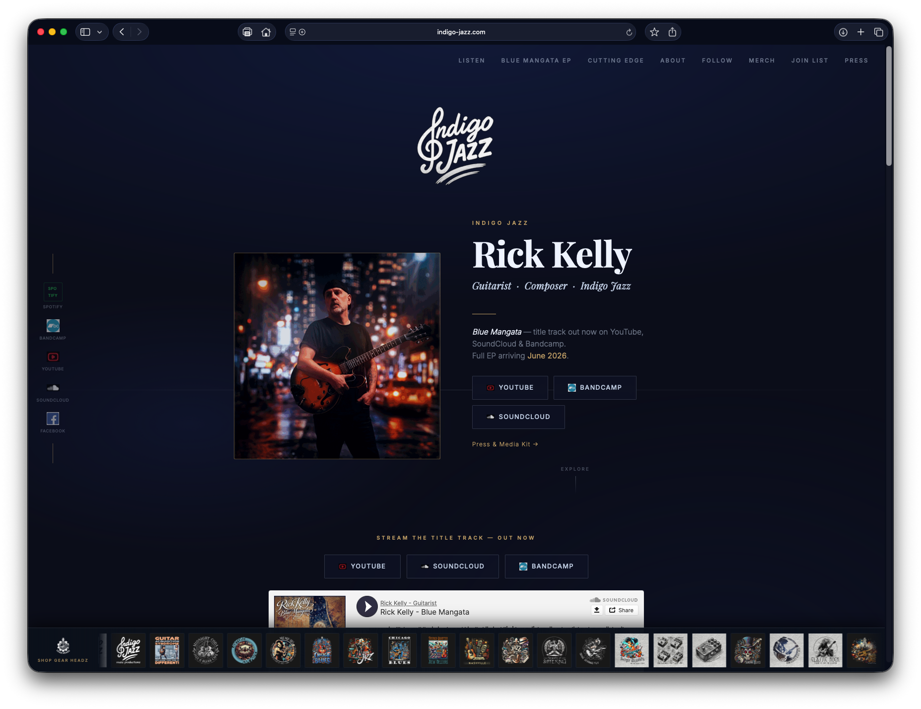 Indigo Jazz — live product screenshot