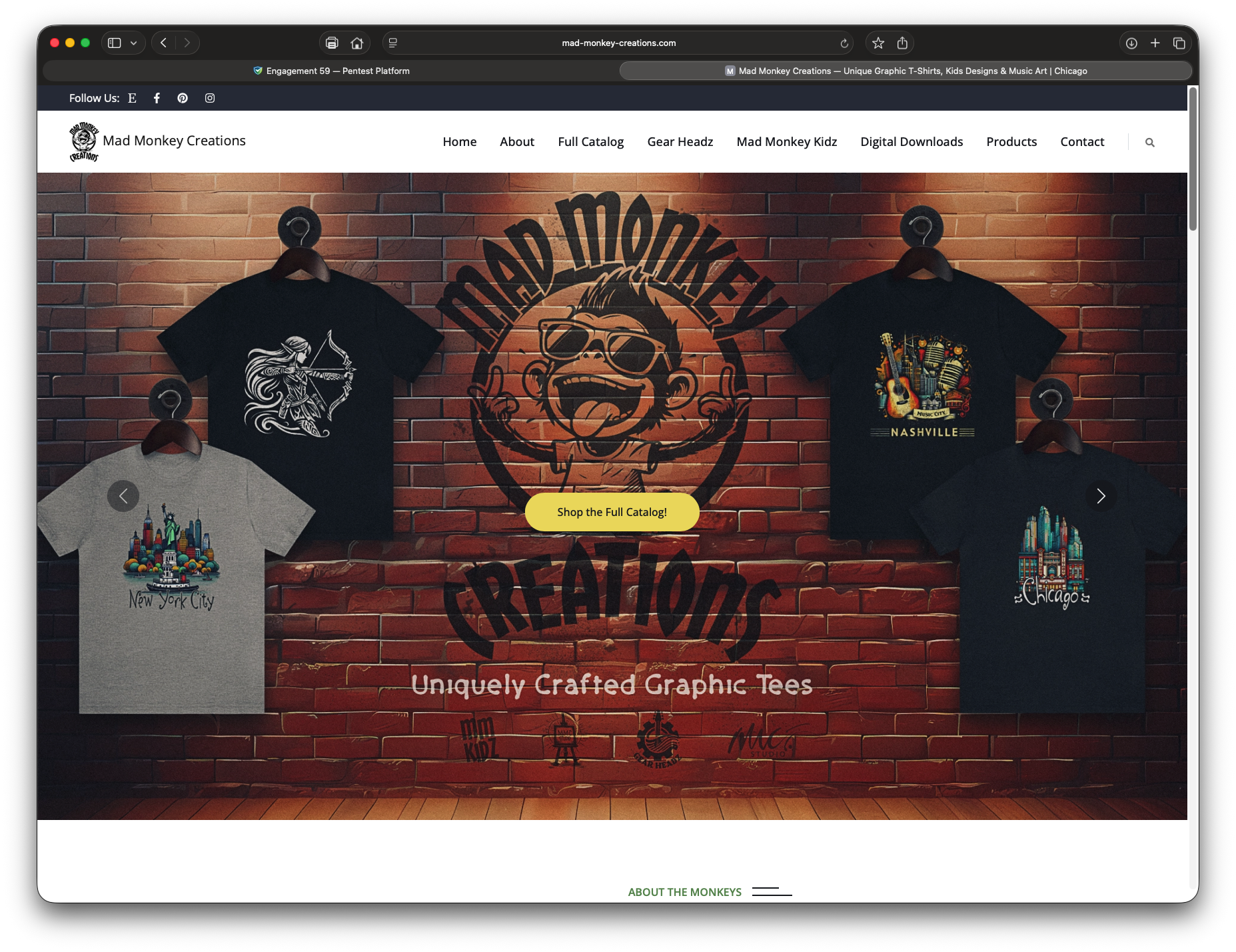 Mad Monkey Creations — live product screenshot